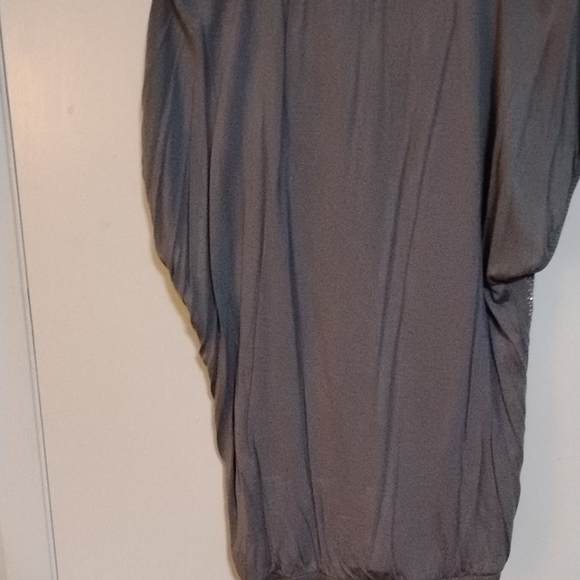 Gray Sequin Scoop Neck Flutter Sleeve Top - Picture 3 of 7